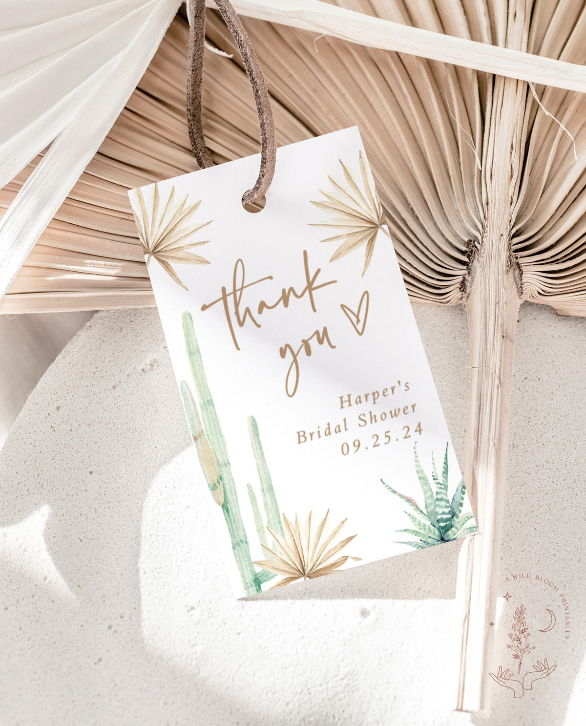 Desert Thank You Tags | Palm Springs Bachelorette Favor Tags