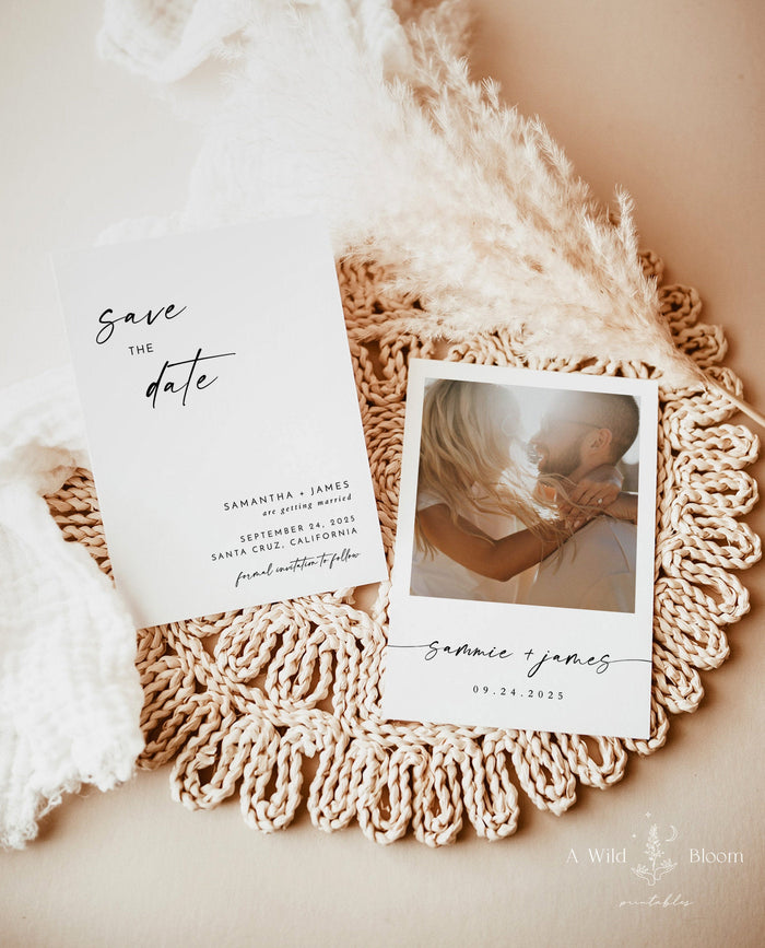 Minimalist Save the Date Template | Photo Save the Date Invite