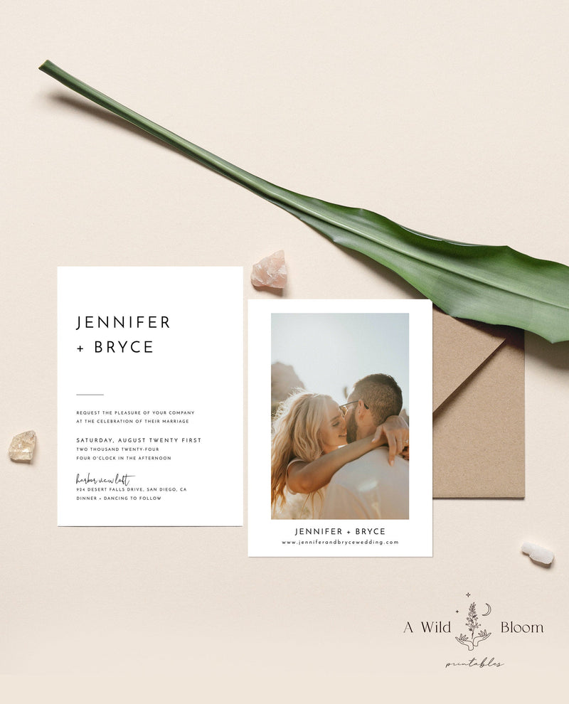 Modern Wedding Invitation | Minimalist Wedding Invite 