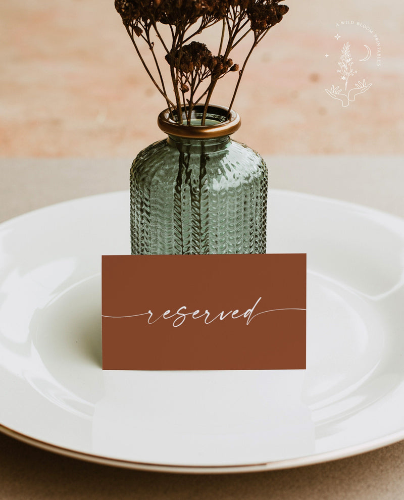 Wedding Reserved Cards | Minimalist Reserved Cards 