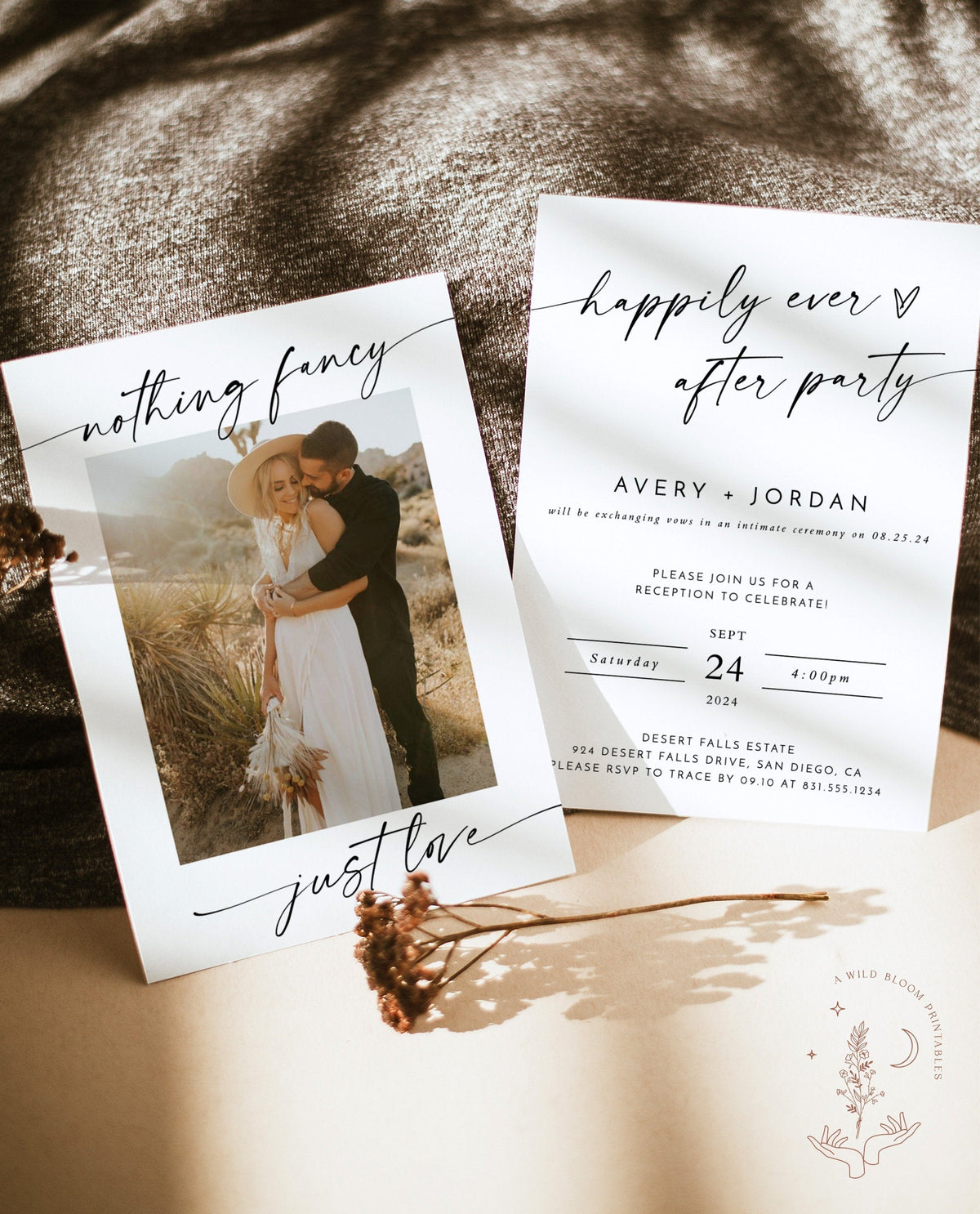 Photo Wedding Announcement | Photo Elopement Announcement