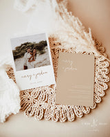 Minimalist Wedding Invitation Template | Modern Beige Wedding Invite
