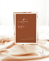Burnt Orange Custom Sign Template | Terracotta Wedding Custom Sign
