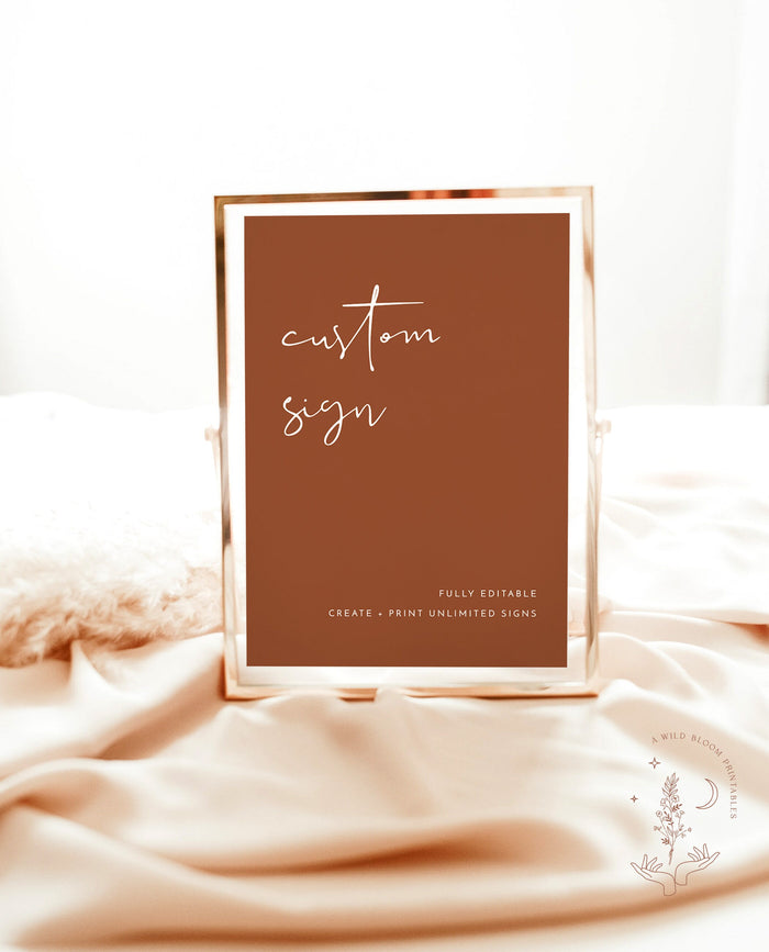 Burnt Orange Custom Sign Template | Terracotta Wedding Custom Sign