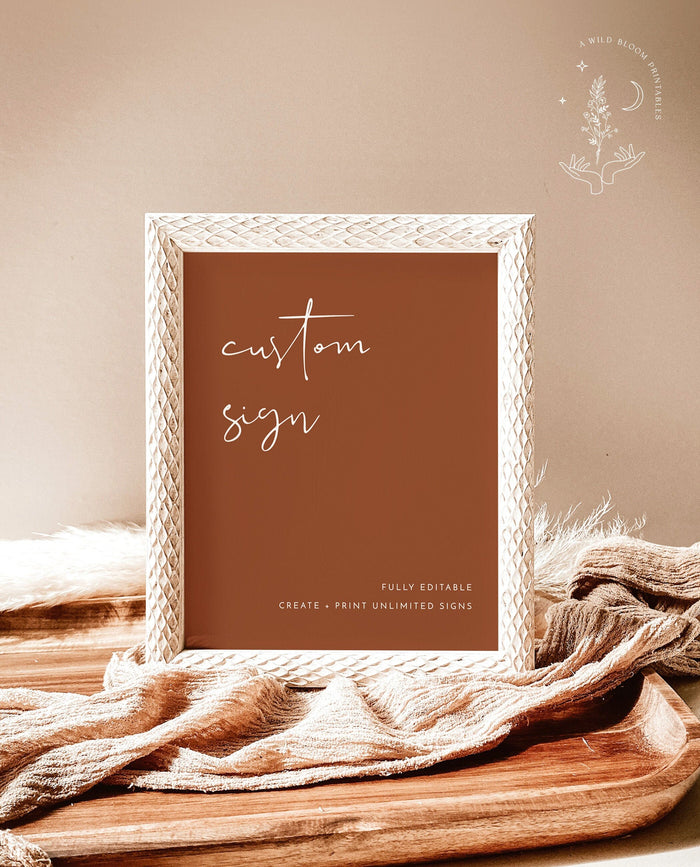Terracotta Wedding Signage | Custom Sign Template