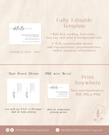 Minimalist Details Card | Modern Wedding Details Card