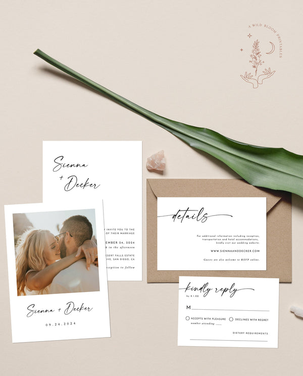 Minimalist Wedding Invitation Suite | Minimalist Wedding Invite 