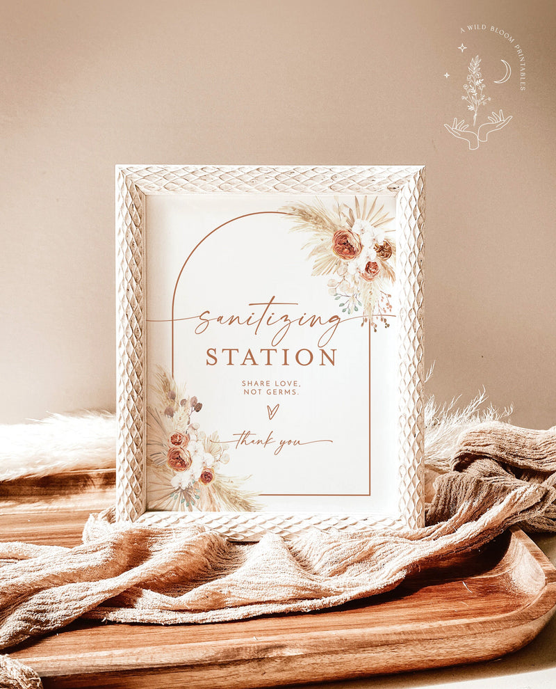 Boho Sanitizing Station Sign | Sanitizing Station Wedding Sign 