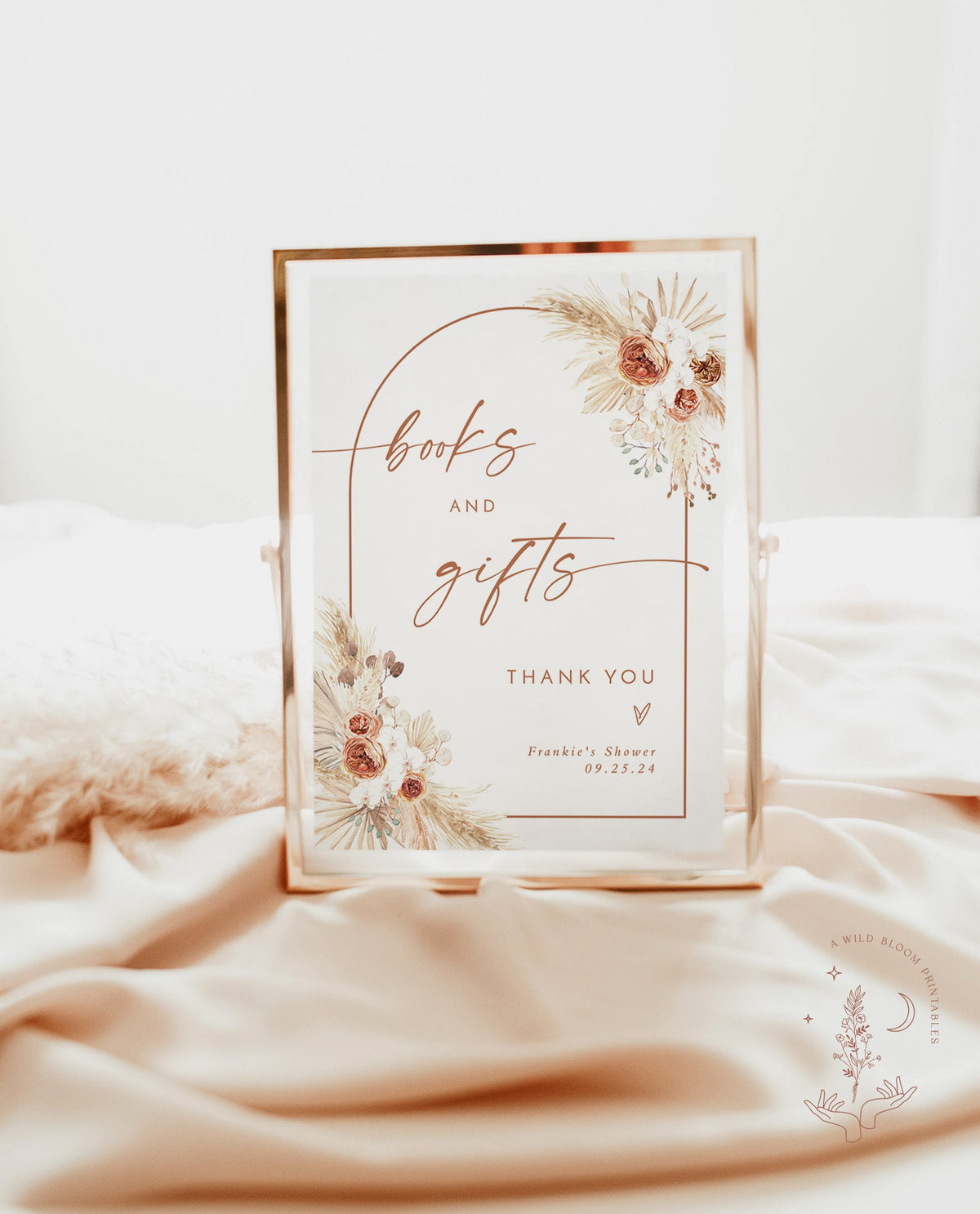 Books and Gifts Sign | Minimalist Baby Shower Sign Template
