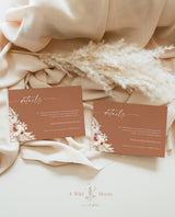 Terracotta Wedding Invitation Template | Minimalist Wedding Invite