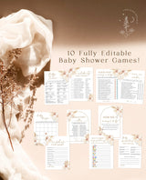 Boho Baby Shower Game Bundle | Pampas Grass Baby Shower