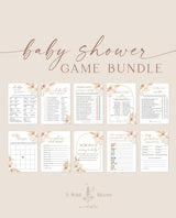 Boho Baby Shower Game Bundle | Pampas Grass Baby Shower