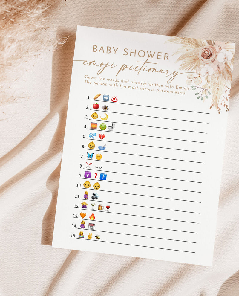 Emoji Pictionary Game | Baby Shower Emoji Pictionary 