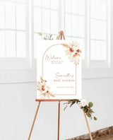 Boho Baby Shower Welcome Sign | Pampas Grass Baby Shower Welcome Poster
