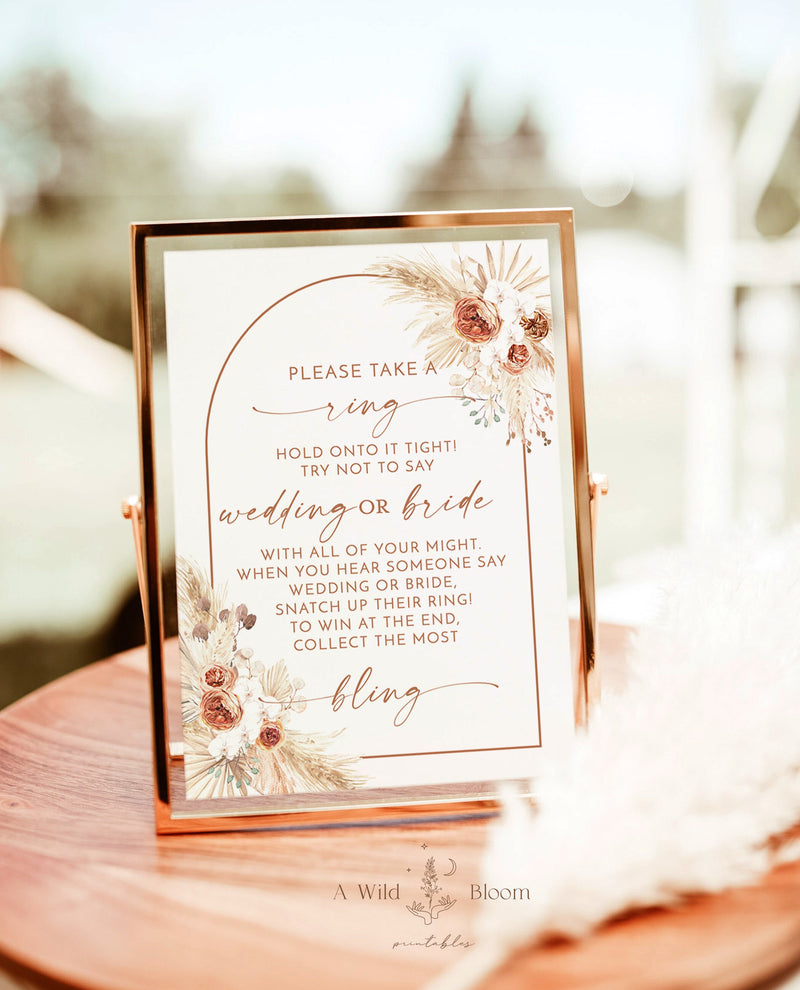 Don't Say Bride or Wedding Game Bridal Shower Ring Game – Wild