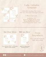 Pampas Grass Baby Shower Invitation | Girl Baby Shower Bundle