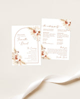 Pampas Grass Wedding Program | Desert Wedding Program
