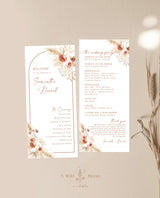 Bohemian Wedding Program | Desert Wedding Program
