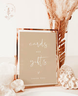 Minimalist Cards and Gifts Sign | Modern Wedding Sign Template