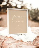Minimalist Favors Sign | Modern Wedding Favors Sign Template