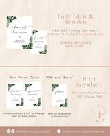 Boho Favors Sign | Tropical Favors Wedding Sign Template