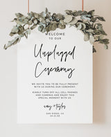 Modern Unplugged Ceremony Wedding Sign | Minimalist Unplugged Ceremony Sign 