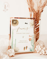 Desert Bachelorette Party Favors Sign | Palm Springs Bachelorette Favors Sign