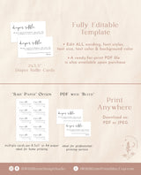 Diaper Raffle Card Template | Gender Neutral Diaper Raffle Ticket