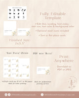 Pampas Grass Place Card Template | Bohemian Place Cards