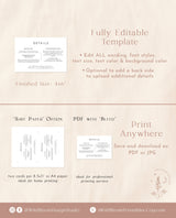 Minimalist Details Card | Modern Wedding Details Card