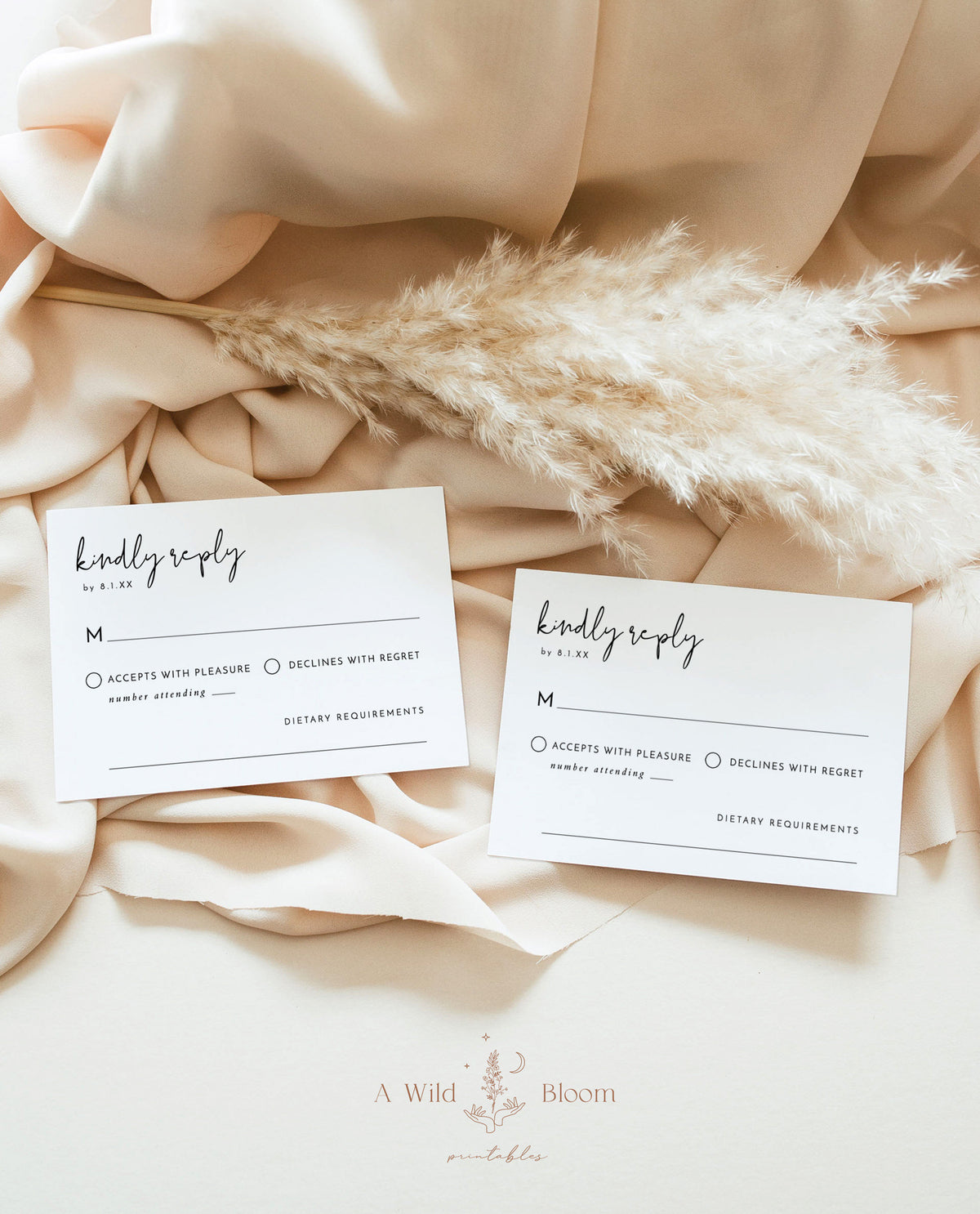 Minimalist RSVP Card | Modern Wedding Response Card