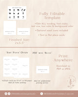 Modern Wedding Place Card Template | Minimalist Place Cards