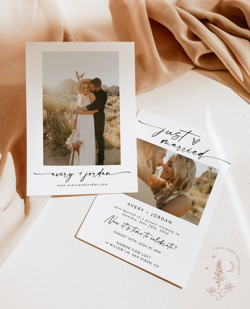 Photo Wedding Announcement | Photo Elopement Announcement 