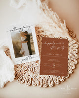 Photo Wedding Announcement | Terracotta Elopement Announcement