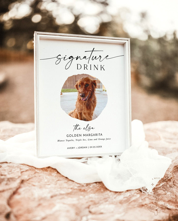 Dog Signature Drink Sign | Pet Signature Cocktail Sign