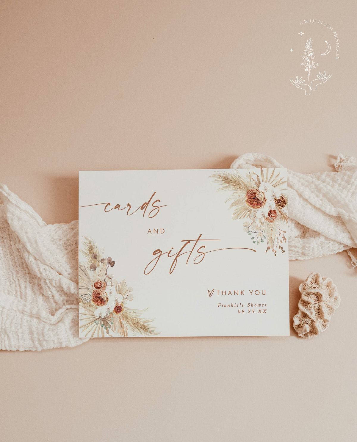 Cards and Gifts Sign | Minimalist Wedding Sign Template