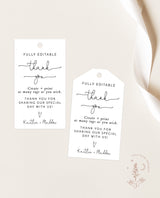 Thank You Favor Tag Template | Editable Favor Tag