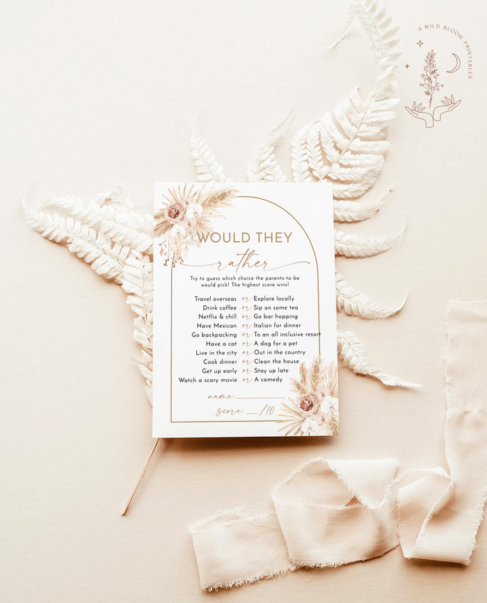 Would They Rather Baby Shower Game | Parent Trivia Game