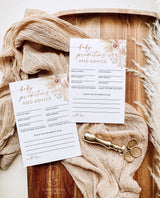 Baby Shower Advice and Predictions Card | Girl Baby Shower