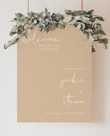 Minimalist Wedding Welcome Sign Template | Beige Welcome Sign