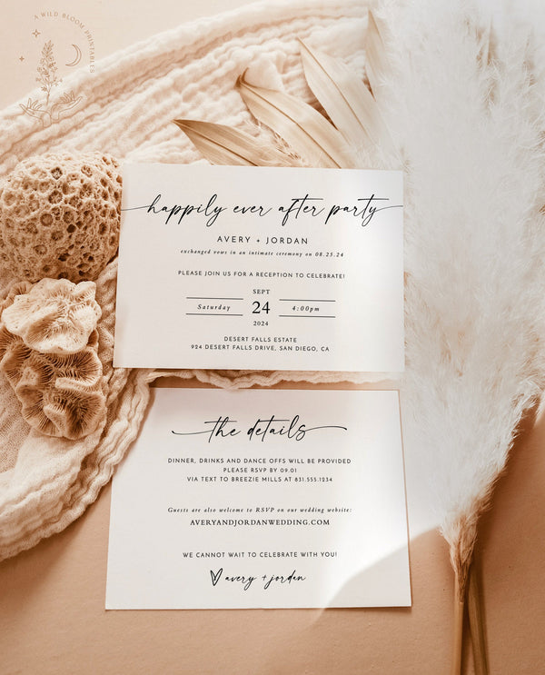 Happily Ever After Party Invite | Reception Party Invitation 