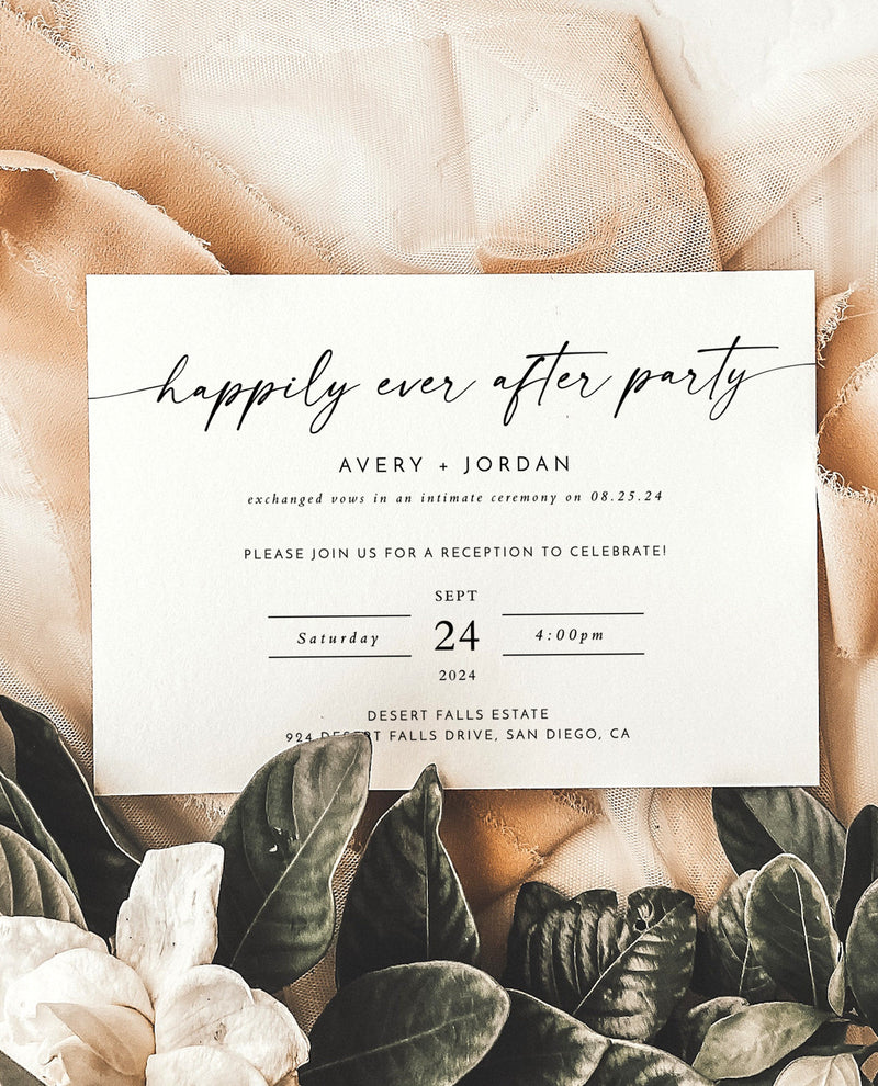 Happily Ever After Party Invite | Reception Party Invitation 