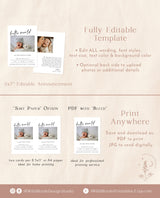 Minimalist Birth Announcement | Photo Baby Announcement Card