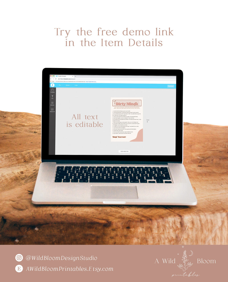 Dirty Minds Bachelorette Game | Dirty Bachelorette Party Game – Wild Bloom Design Studio dirty-minds-bachelorette-game-dirty-bachelorette-party-game-wild-bloom-design-studio