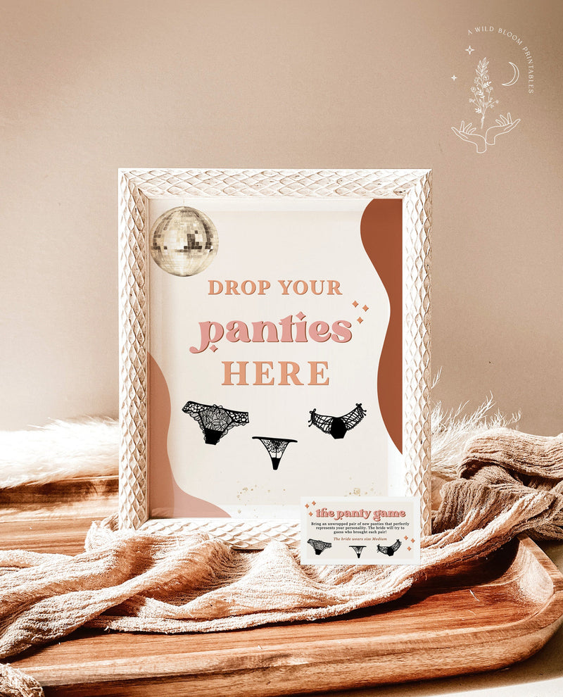 Panty Game Card, Lingerie Bridal Shower, Bachelorette Party