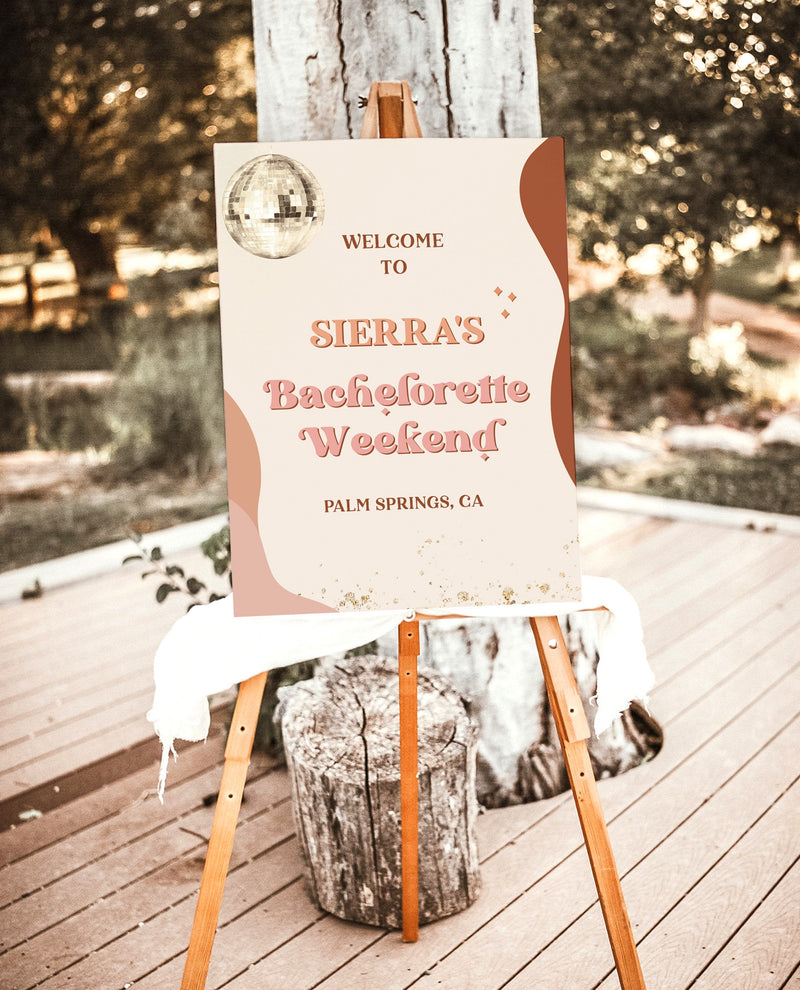 Retro Bachelorette Welcome Poster | 70s Bachelorette Party 