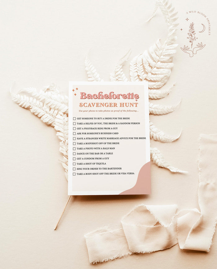Bachelorette Scavenger Hunt Game | Retro Bachelorette Party