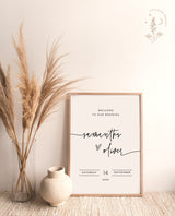 Minimalist Wedding Welcome Sign | Editable Welcome Sign Template