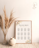 Pampas Grass Wedding Seating Chart | Tropical Wedding Seat Chart