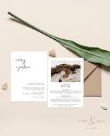 Minimalist Wedding Invitation with Details | Modern Minimalist Wedding Invite 